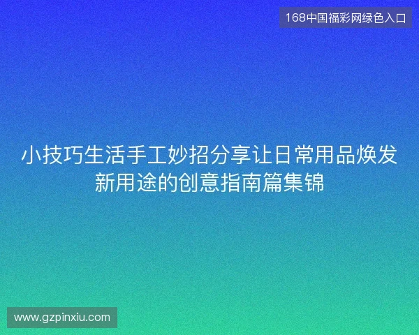 小技巧生活手工妙招分享让日常用品焕发新用途的创意指南篇集锦 小技巧生活手工妙招分享让日常用品焕发新用途的创意指南篇集锦